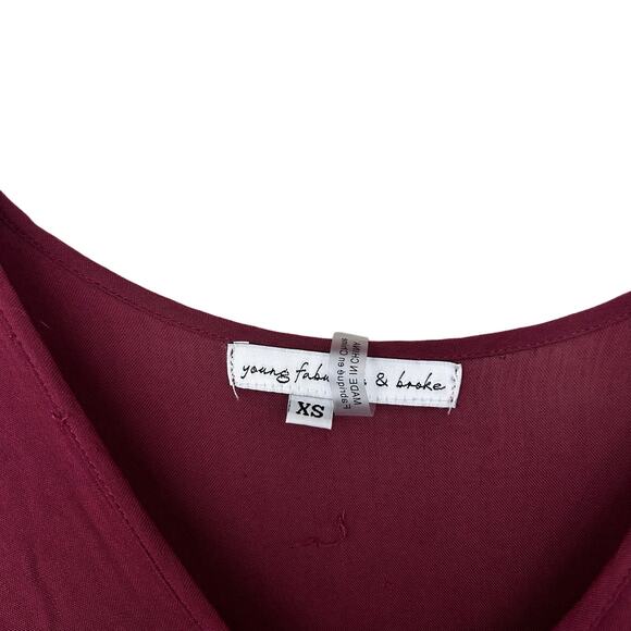 Young Fabulous & Broke Red Boho Tiered Midi Dress Sz XS - Picture 2 of 6